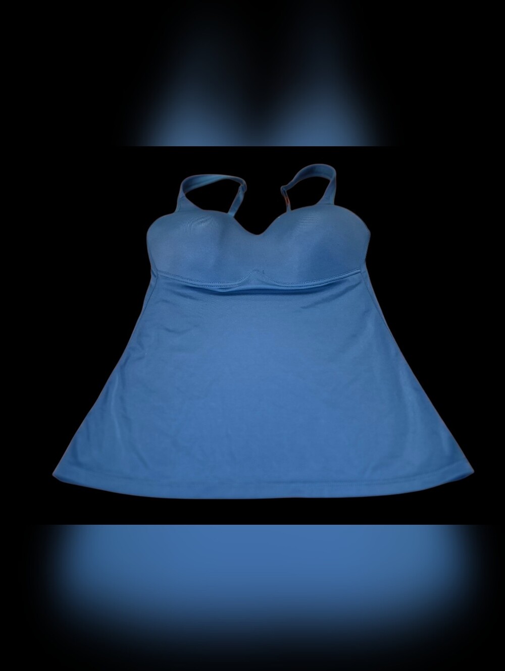 Rhonda Shear Blue Supportive Swim/Tank with Built-In Cups